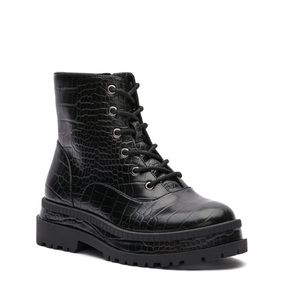 Jessica Simpson Enita Combat Lace-up Bootie In Black MSRP $149